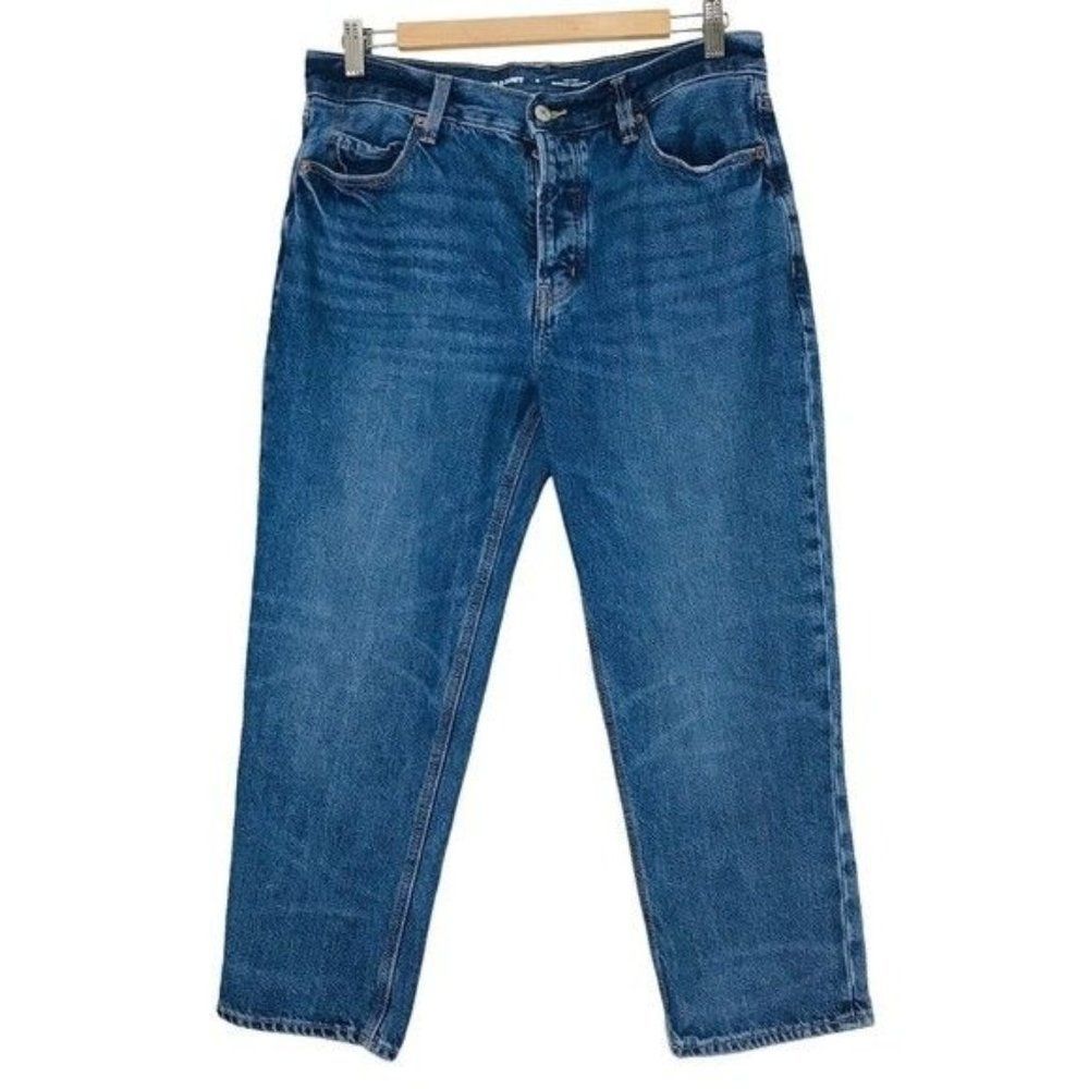 OLD NAVY High Rise Straight Jeans Cropped Denim Size 8